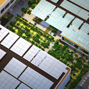 Discuss how solar energy can be a part of a larger sustainability strategy in the workplace, and how it can be integrated with practices such as recycling, green procurement, and energy efficiency measures.
